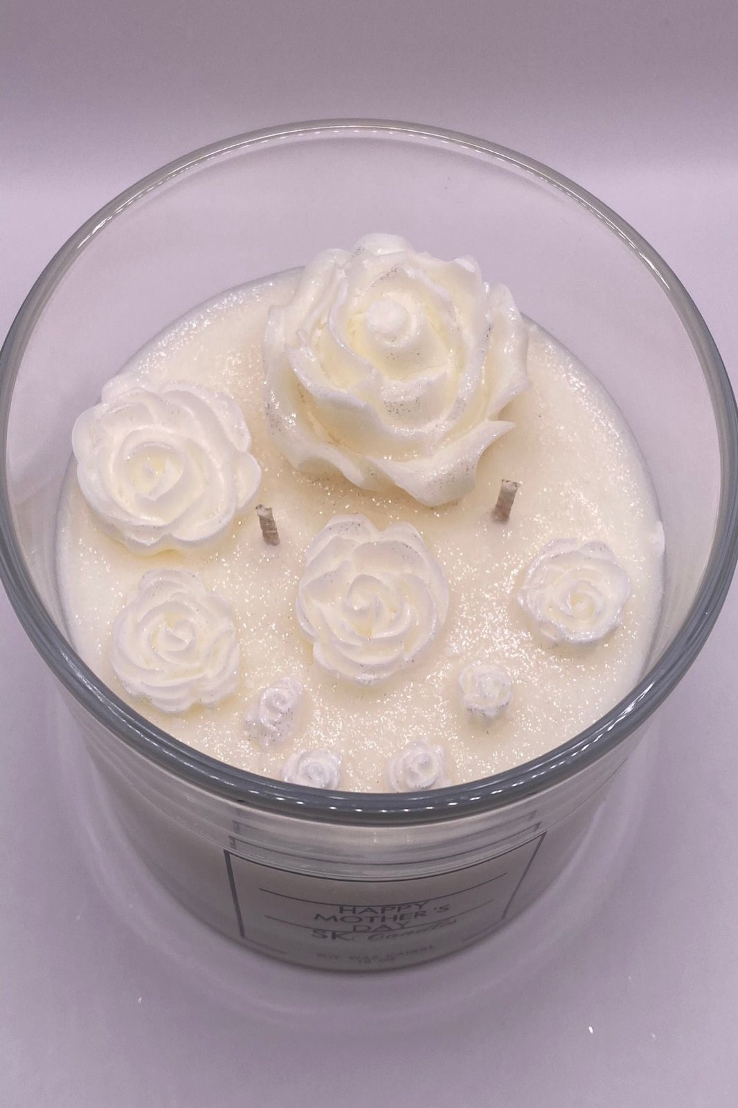 Vela de cera de soja con diseños florales | 100 % vegana