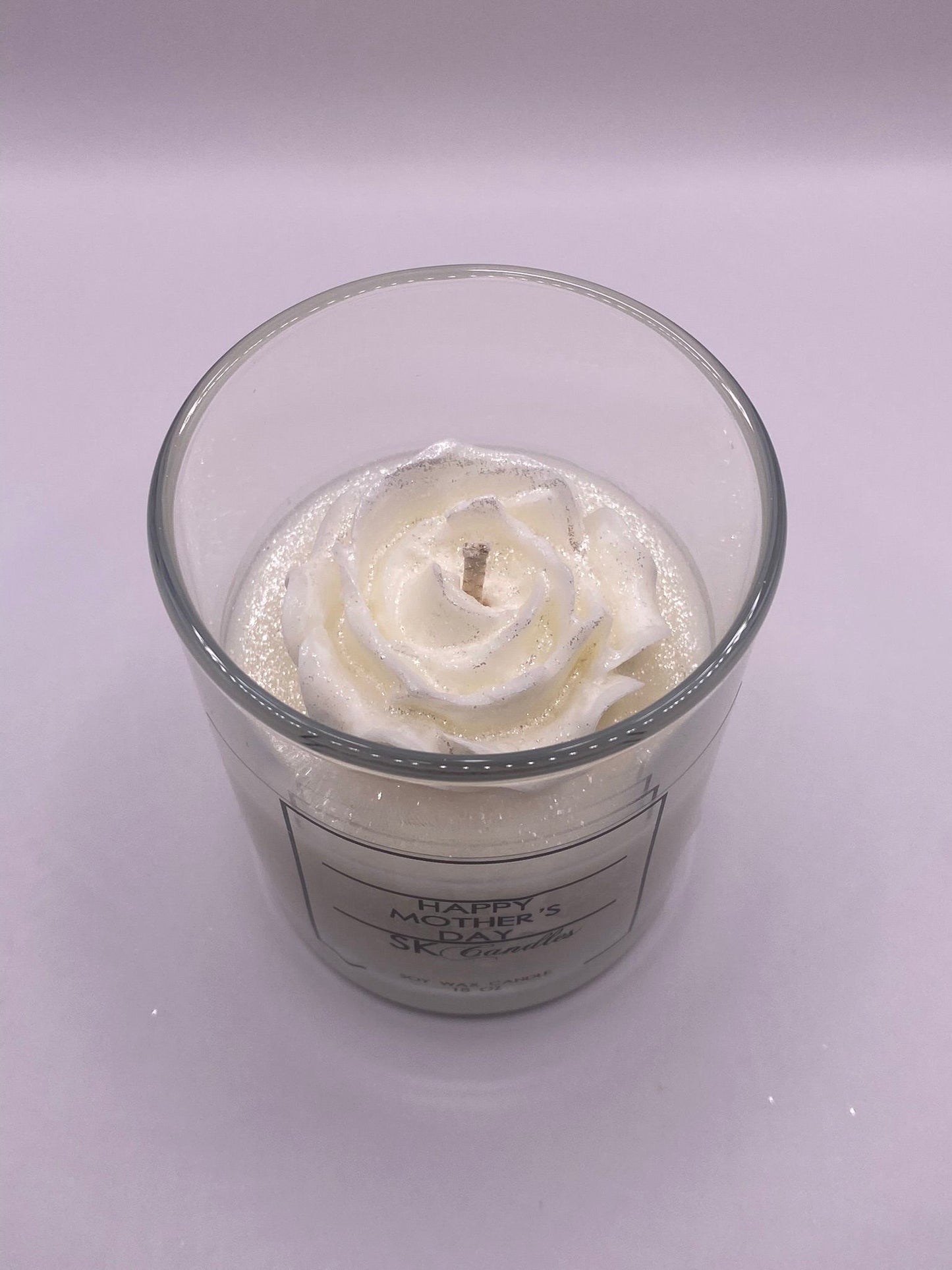 Vela de cera de soja con diseños florales | 100 % vegana