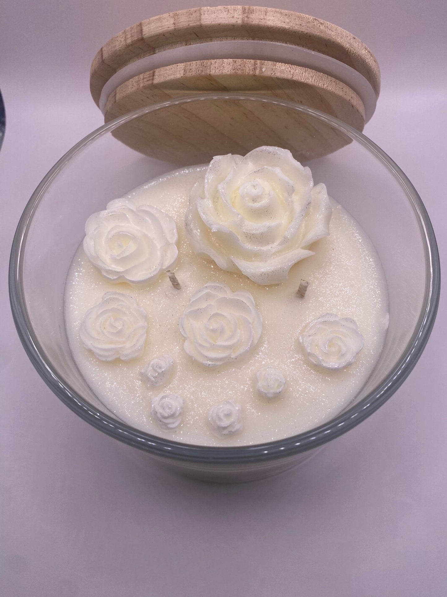 Vela de cera de soja con diseños florales | 100 % vegana