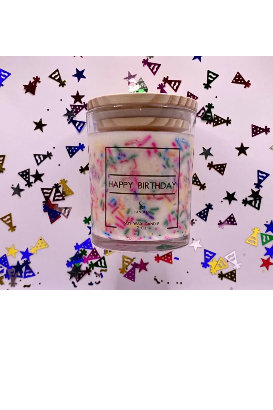 Velas de cera de soja con diseños de pastel de cumpleaños | 100 % veganas